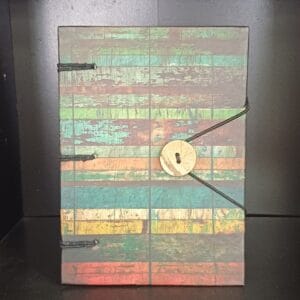 Handmade Leather Journal - Multicolour Button Clasp