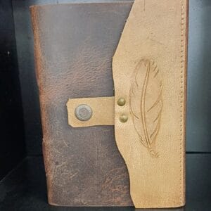 Handmade Leather Journal - Feather Embossed