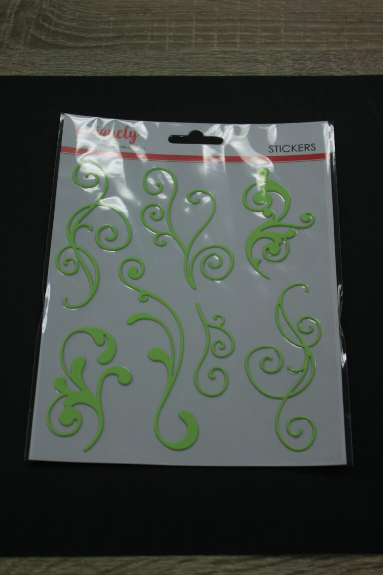 Blue Flourish Puffy Stickers